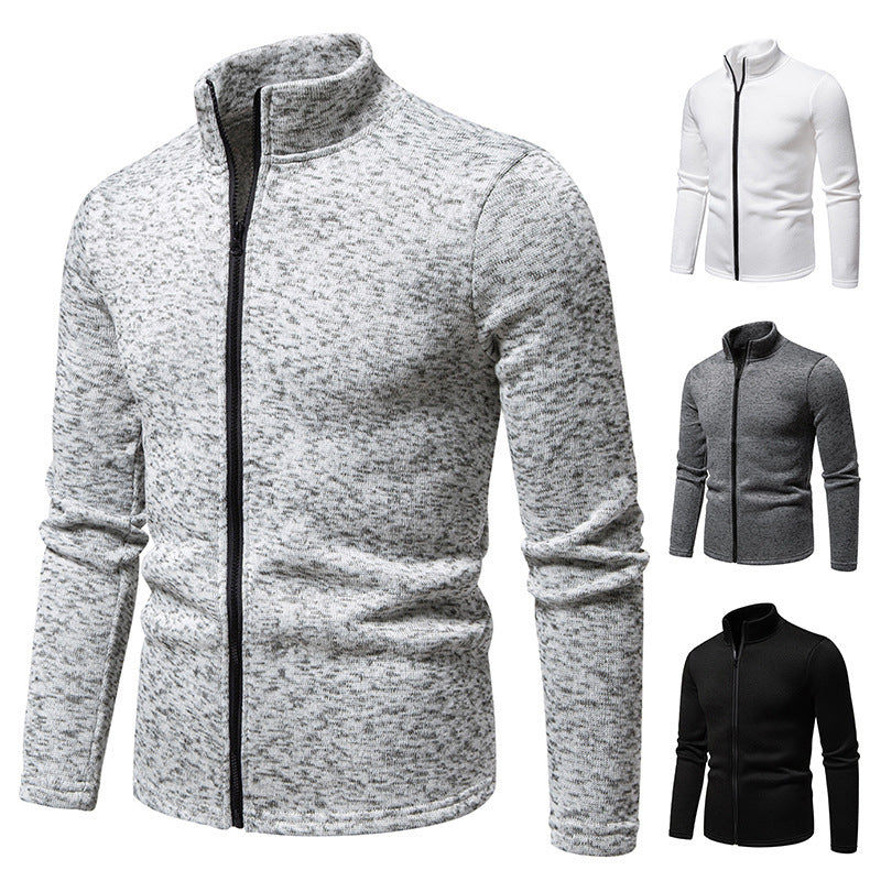 Herren Fleecejacke mit Stehkragen und durchgehendem Reißverschluss EB