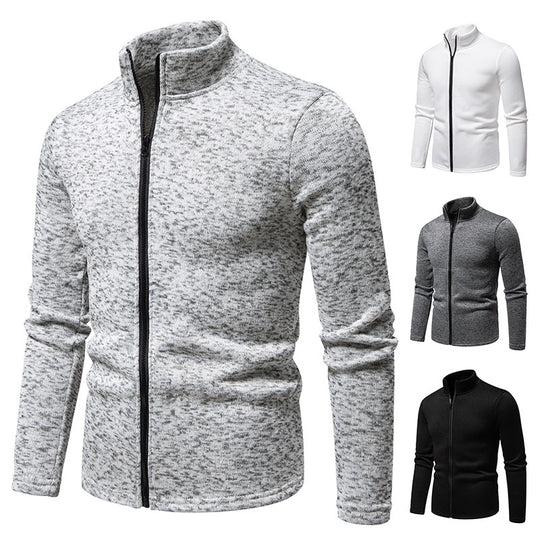 Herren Fleecejacke mit Stehkragen und durchgehendem Reißverschluss EB