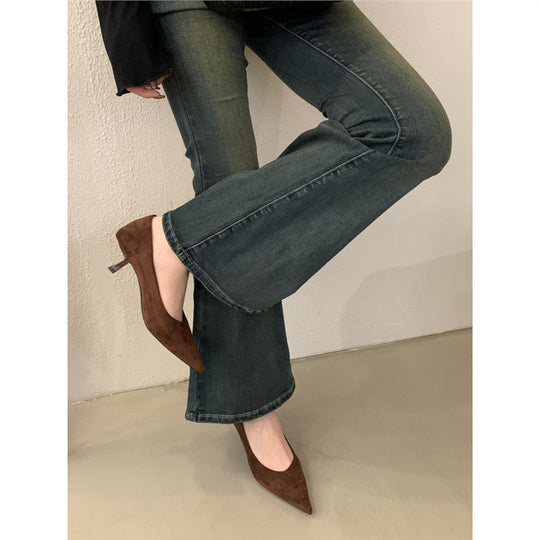 Damen spitze Pumps mit elegantem Absatz EB