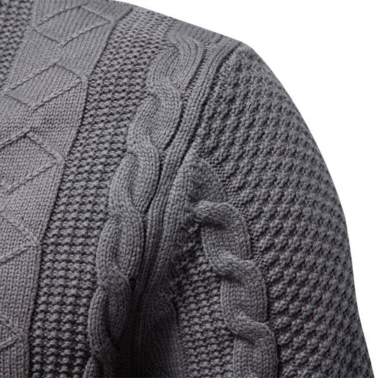 Herren Strickjacke mit Reißverschluss und strukturiertem Muster EB