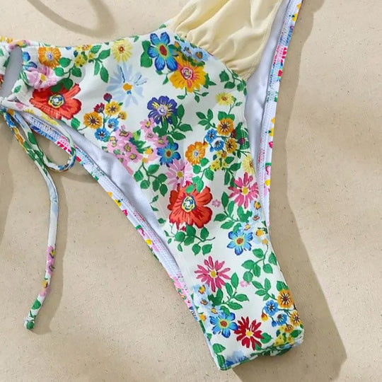 Damen Fröhlicher Blumendruck Bikini EB