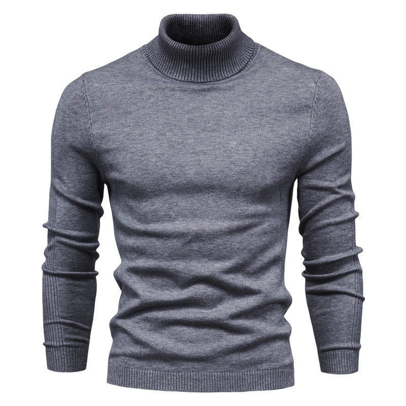 Herren eleganter Rollkragenpullover aus feinem Strick EB