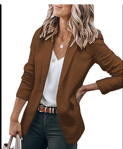 Damen komfortable Blazerjacke mit strukturiertem Design und eleganten Akzenten EB