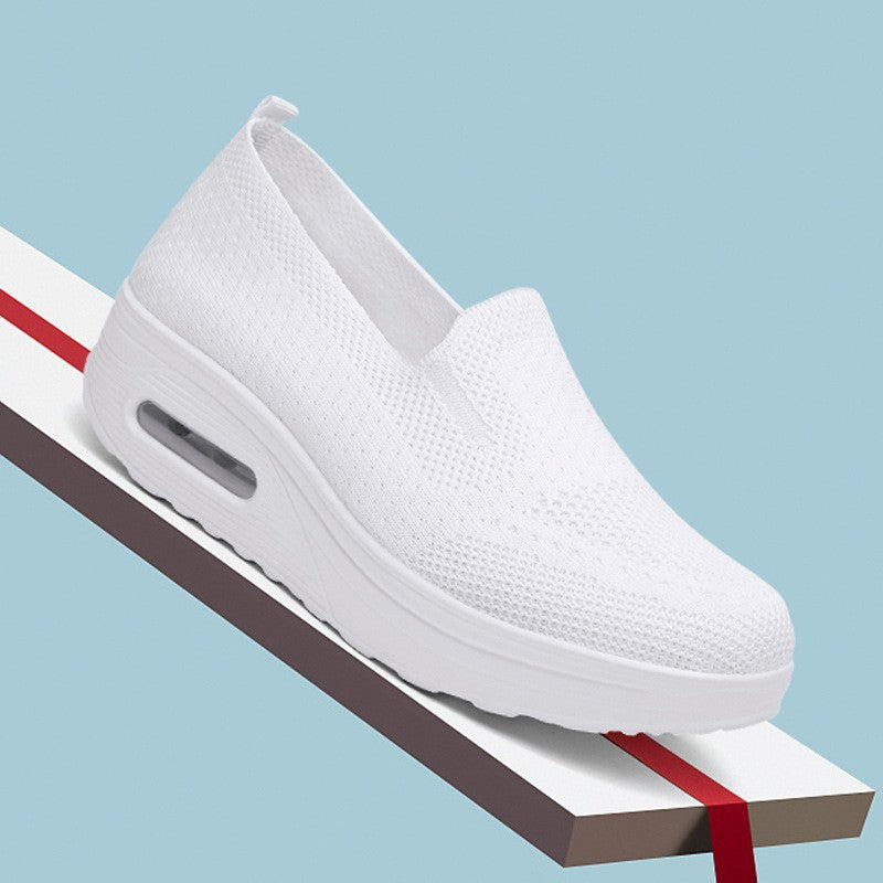 Damen Modische Slip-On Sneakers mit luftdurchlässigem Strickmaterial EB