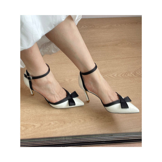Damen elegante High Heel Schuhe mit dekorativer Schleifenverzierung EB