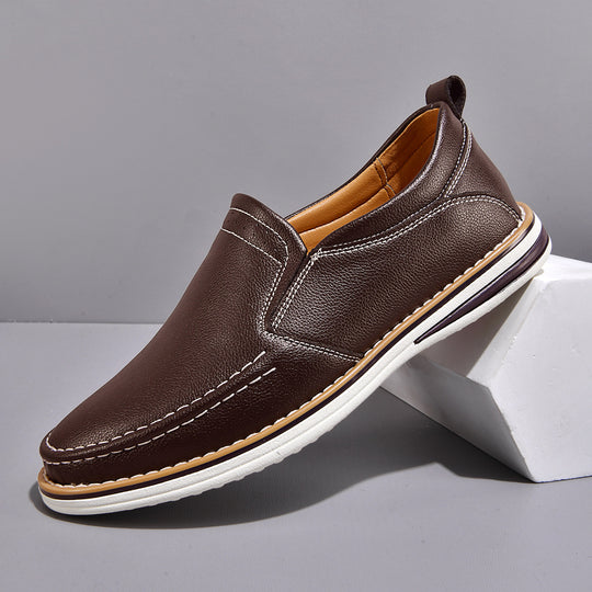 Herren Weiche Leder Slipper EB