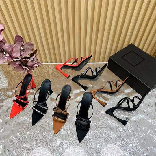 Damen elegante High Heel Sandalen mit modischen Riemen EB