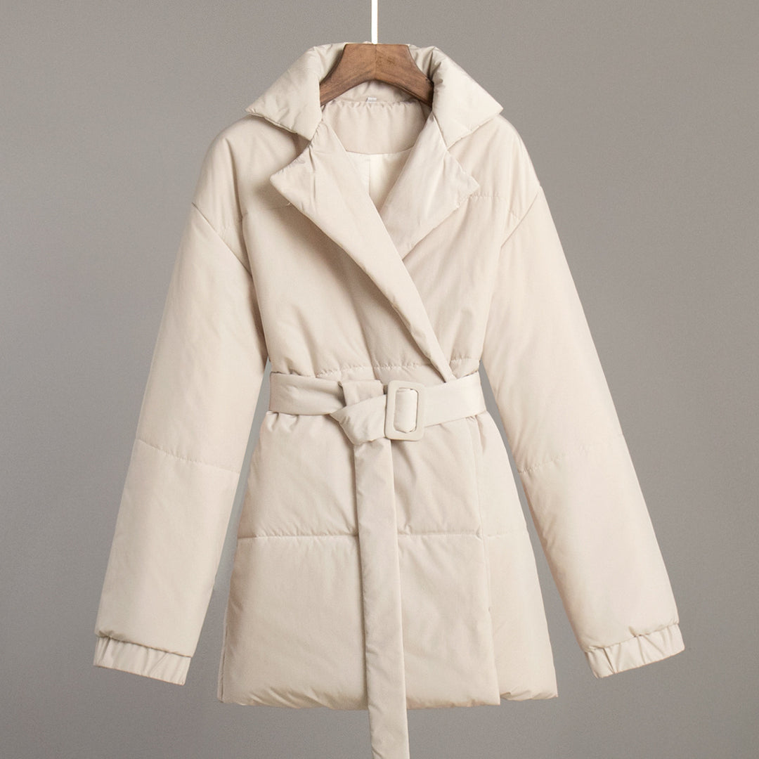 Damen Elegante und warme Wattierte Jacke mit Taillengürtel EB