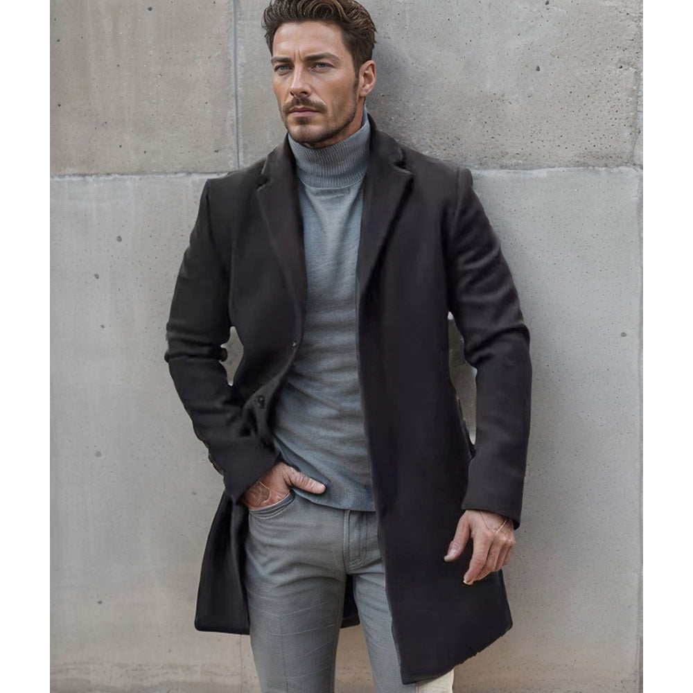 Herren eleganter Langschaftmantel im minimalistischen Design EB