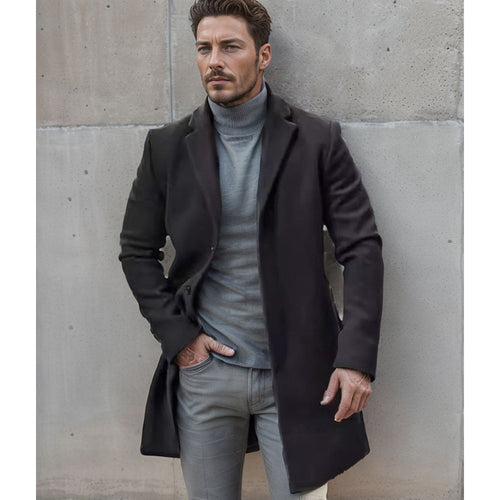 Herren eleganter Langschaftmantel im minimalistischen Design EB