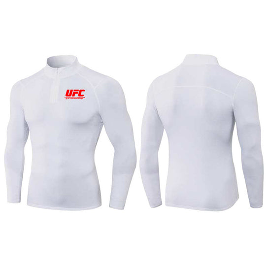 Herren nan eng anliegendes Kompressionsshirt mit kurzem Reißverschluss und langen Ärmeln EB