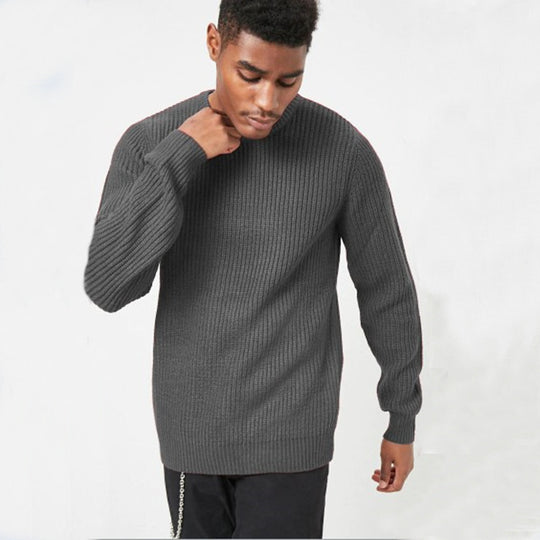 Herren Grobstrickpullover mit strukturiertem Rippdesign und lässiger Passform EB