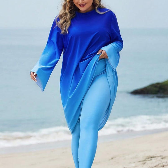 Damen Langer, lässiger Strandanzug mit elegantem Farbverlauf EB