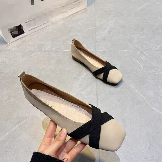 Damen elegante Ballerinas mit modischem Kreuzriemen EB