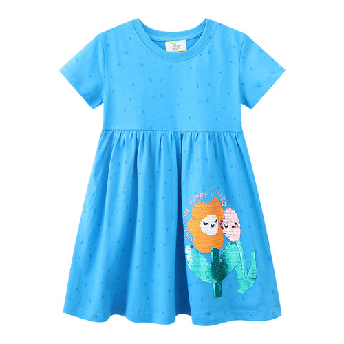 Mädchen Freizeitkleid mit fröhlichem Tiermotiv EB
