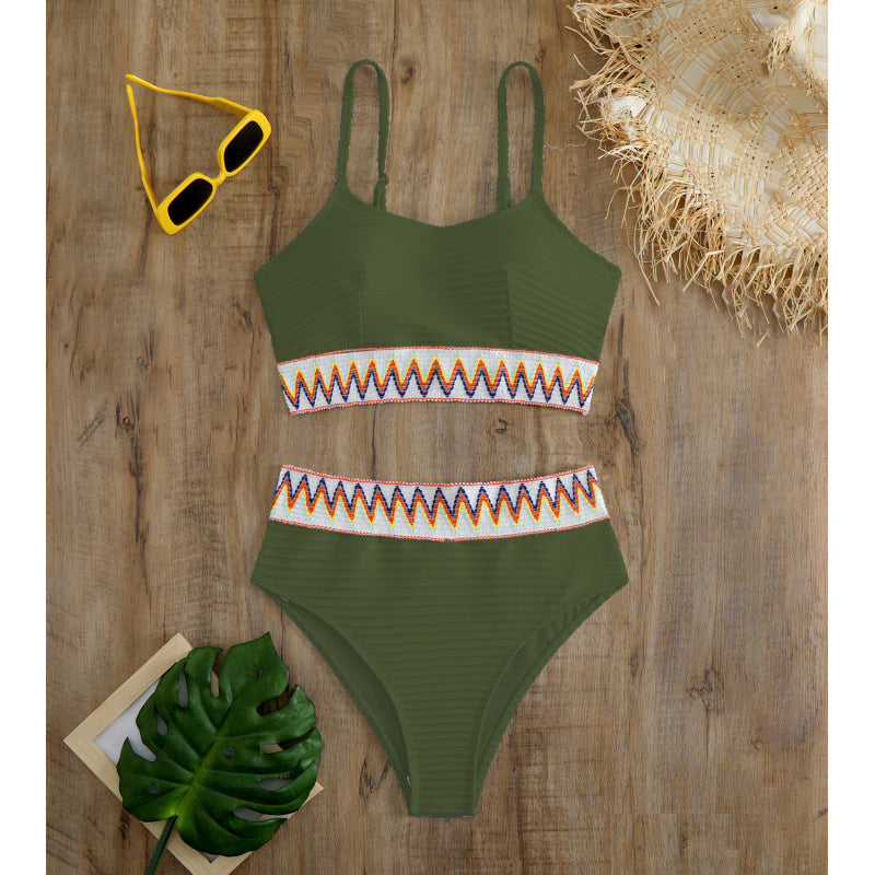 Damen Bunt gemusterter Bikini EB