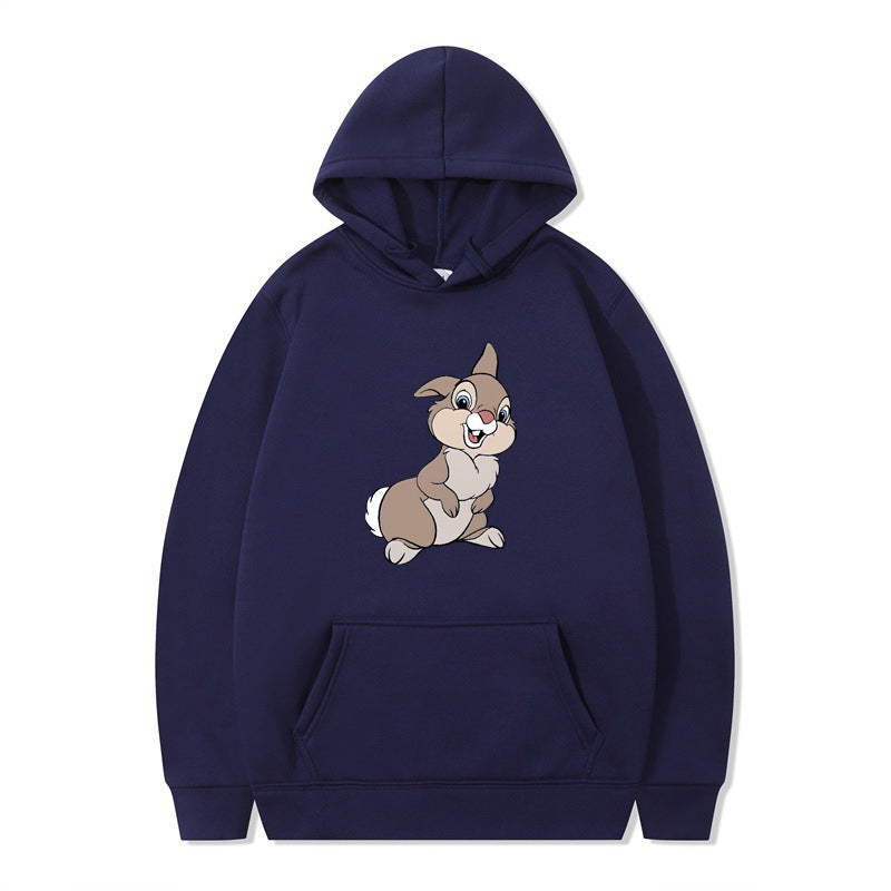 Damen Kapuzenpullover mit niedlichem Hasen-Design und bequemen Kängurutaschen EB
