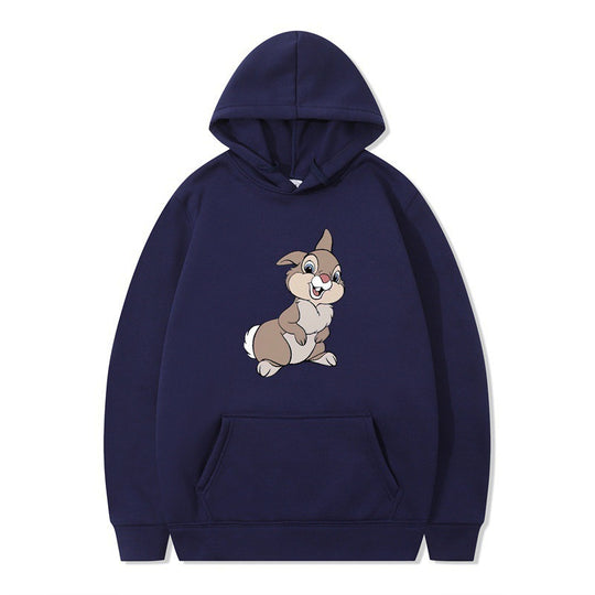 Damen Kapuzenpullover mit niedlichem Hasen-Design und bequemen Kängurutaschen EB