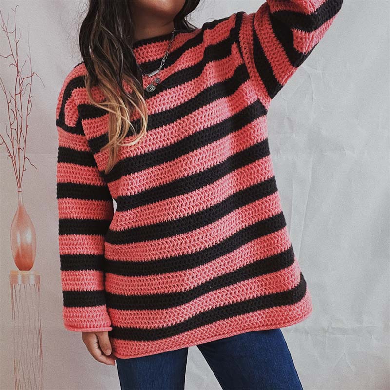 EB | Gestreifter Strickpullover Mit Sanften Farben