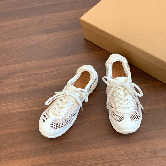 Damen atmungsaktive Mesh-Sneaker mit bequemem Korkfußbett und rutschfester Sohle EB