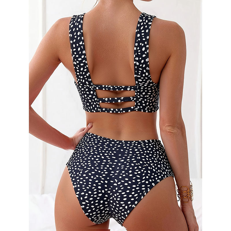 Damen Sportliches Bikini-Top mit hohem Bund EB