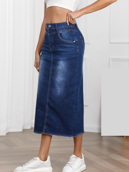Damen Denim Maxirock EB