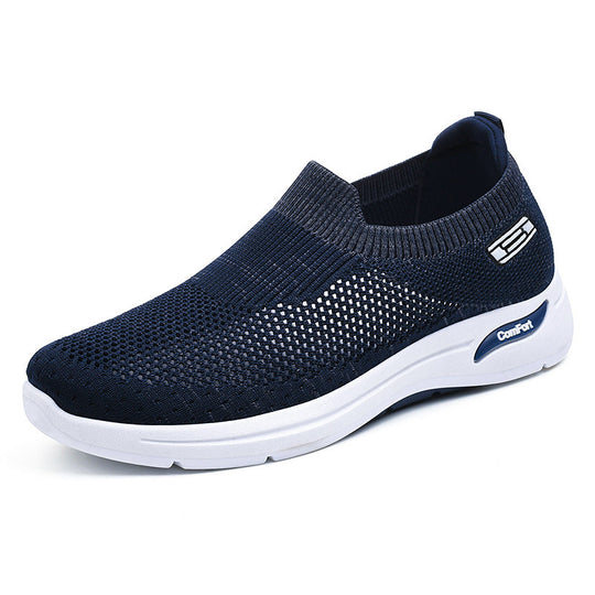 Damen nan nahtloser Strick-Slip-On Alltagswalker mit elastischem Knöchelschaft und stoßdämpfender Luftkissen-Zwischensohle EB