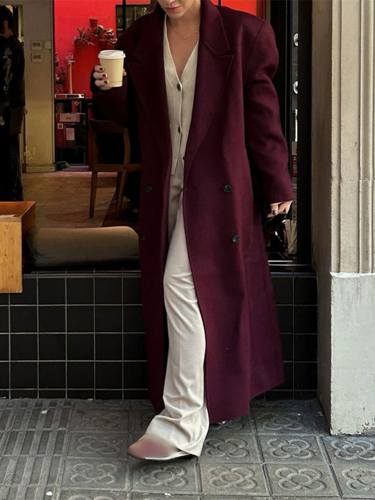 Damen eleganter Wool Coat mit doppelter Knopfleiste EB