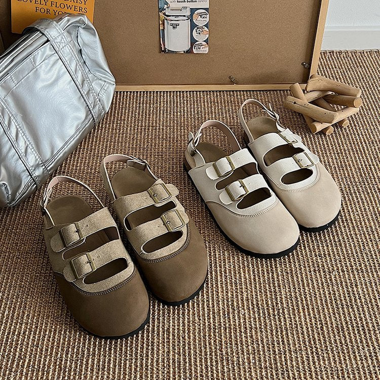 Damen Komfortable Sandalen mit verstellbaren Riemen und ergonomischer Sohle EB