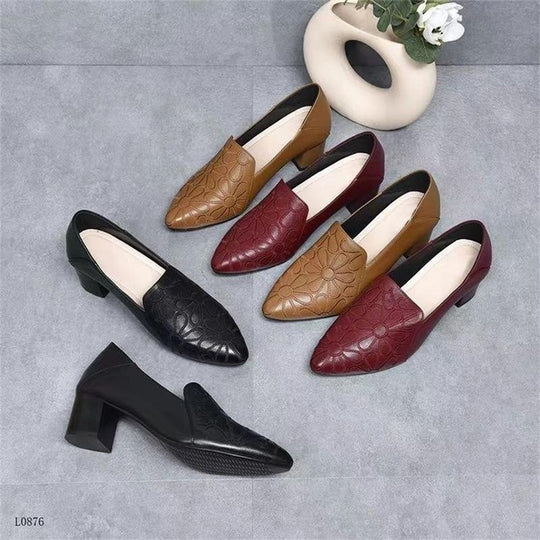 Damen Elegante und modische Slingback-Pumps mit Blumendesign und Blockabsatz EB