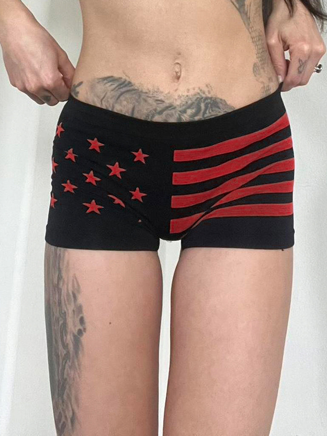 Damen Komfortable Boxershorts mit patriotischem Design EB