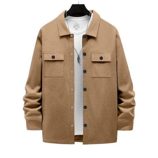 Herren nan arbeitsinspirierte Hemdjacke mit Druckknopfleiste, aufgesetzten Brusttaschen und kastiger Passform EB