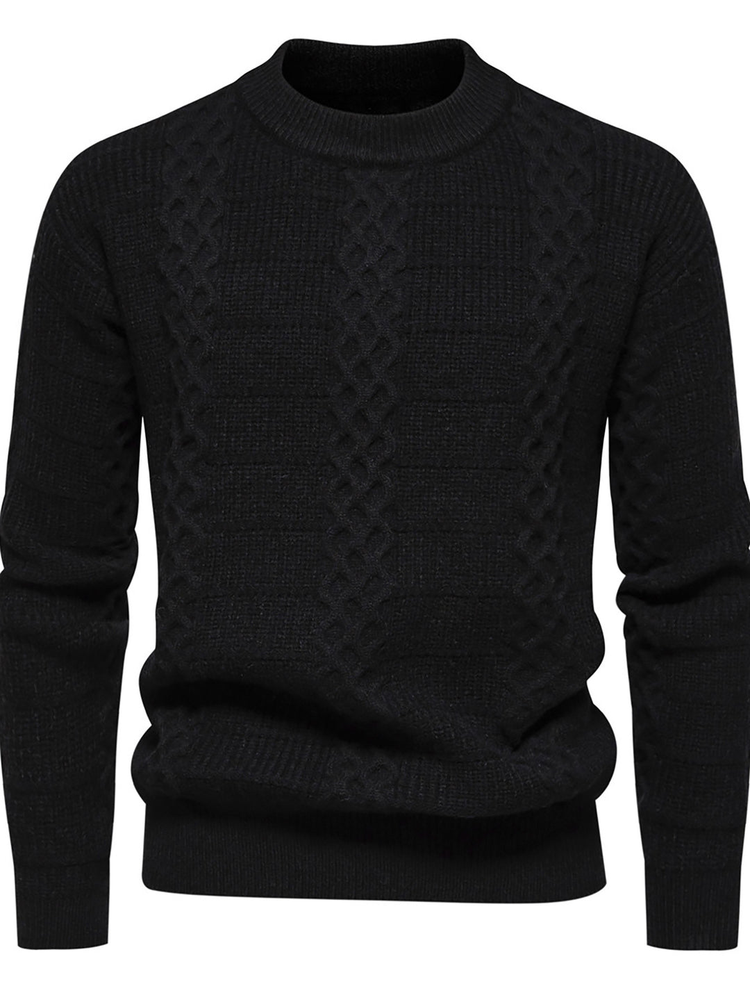 Herren Strukturierter Strickpullover mit hohem Kragen EB