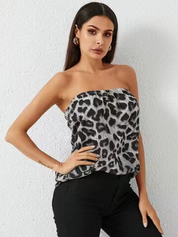Damen Strapless Stufenmuster Oberteil EB