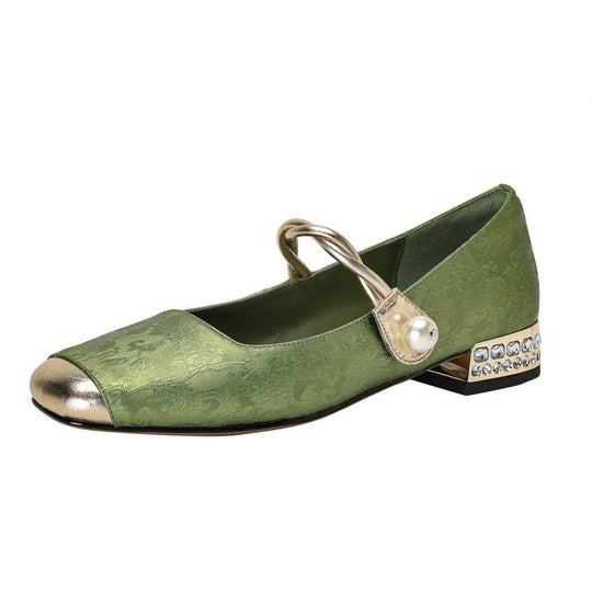 Damen Ballerinas mit Perlenschmuck und elegantem Design EB