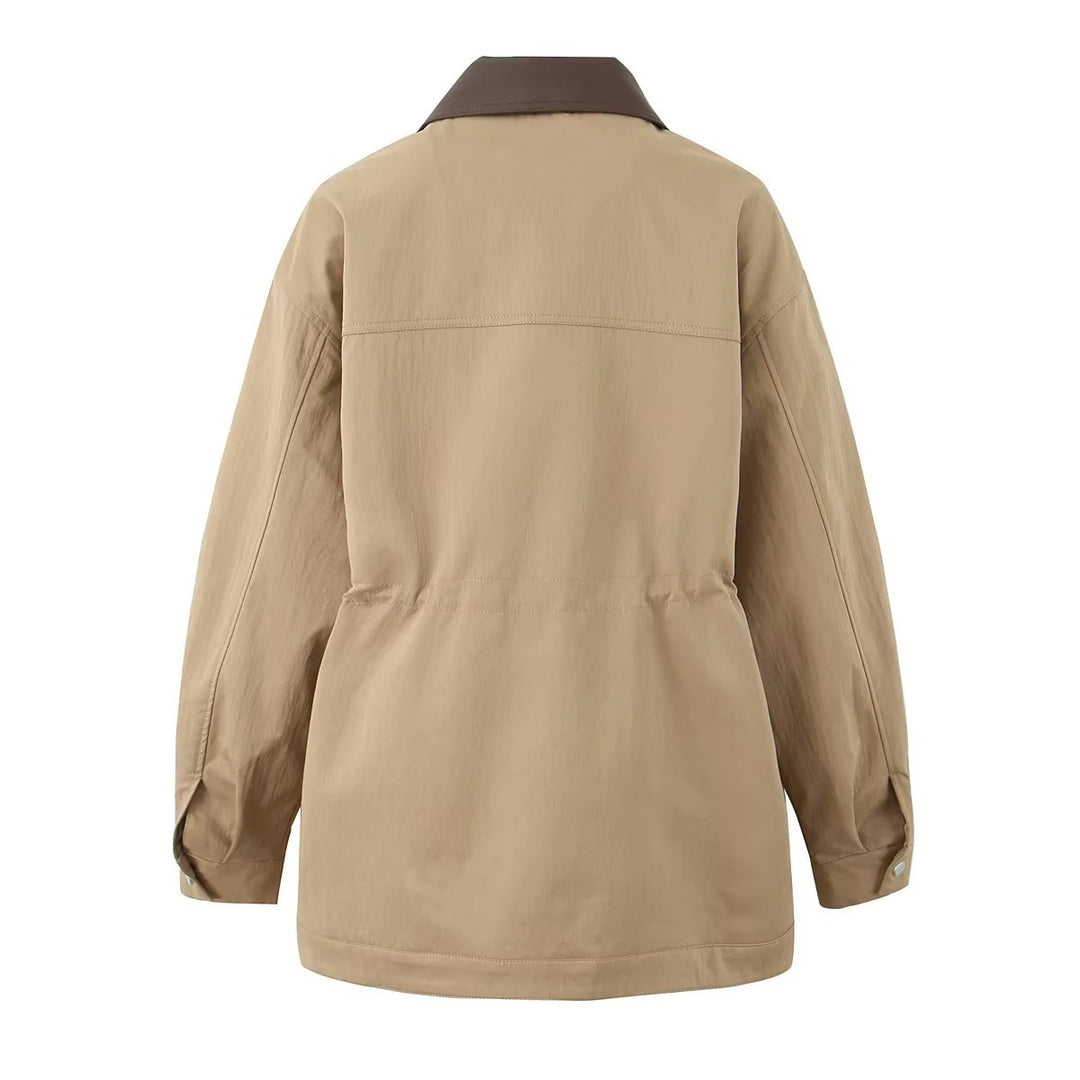 Damen Windbreaker Jacke mit bequemer Tailleinstellung und extra großen Taschen EB