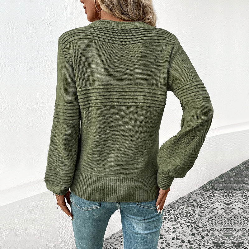 Damen strukturiertes Strickoberteil mit auffälliger Textur EB