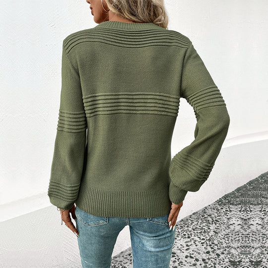 Damen strukturiertes Strickoberteil mit auffälliger Textur EB
