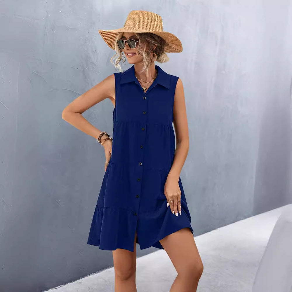 Damen Sommerkleid im lässigen Tierliniendesign EB
