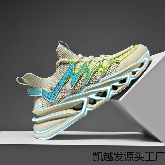 Damen Sportliche Laufsneaker mit innovativem Wellenmuster und atmungsaktiver Struktur EB