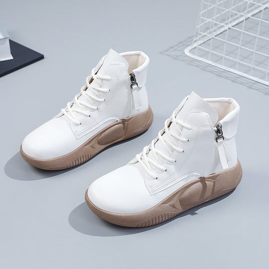 Damen modische High-Top Sneakers mit seitlichem Reißverschluss EB