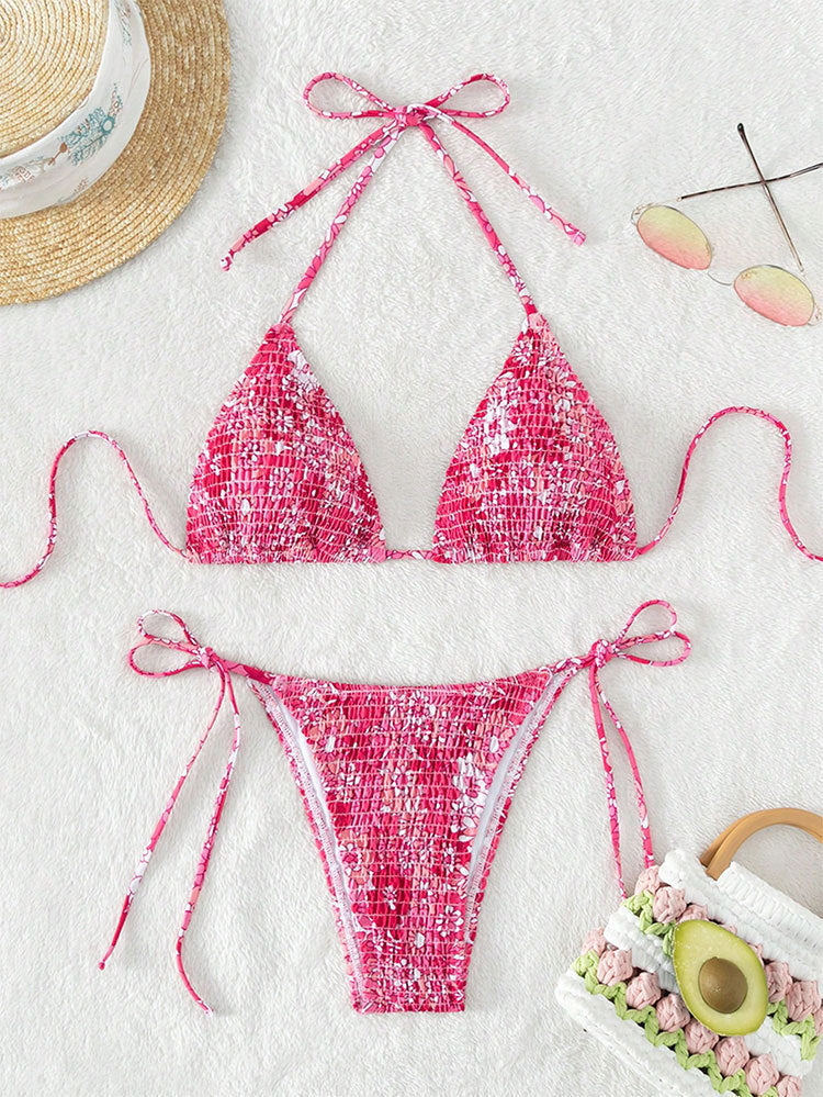 Damen Triangel-Bikini mit trendigem Rüschendesign EB