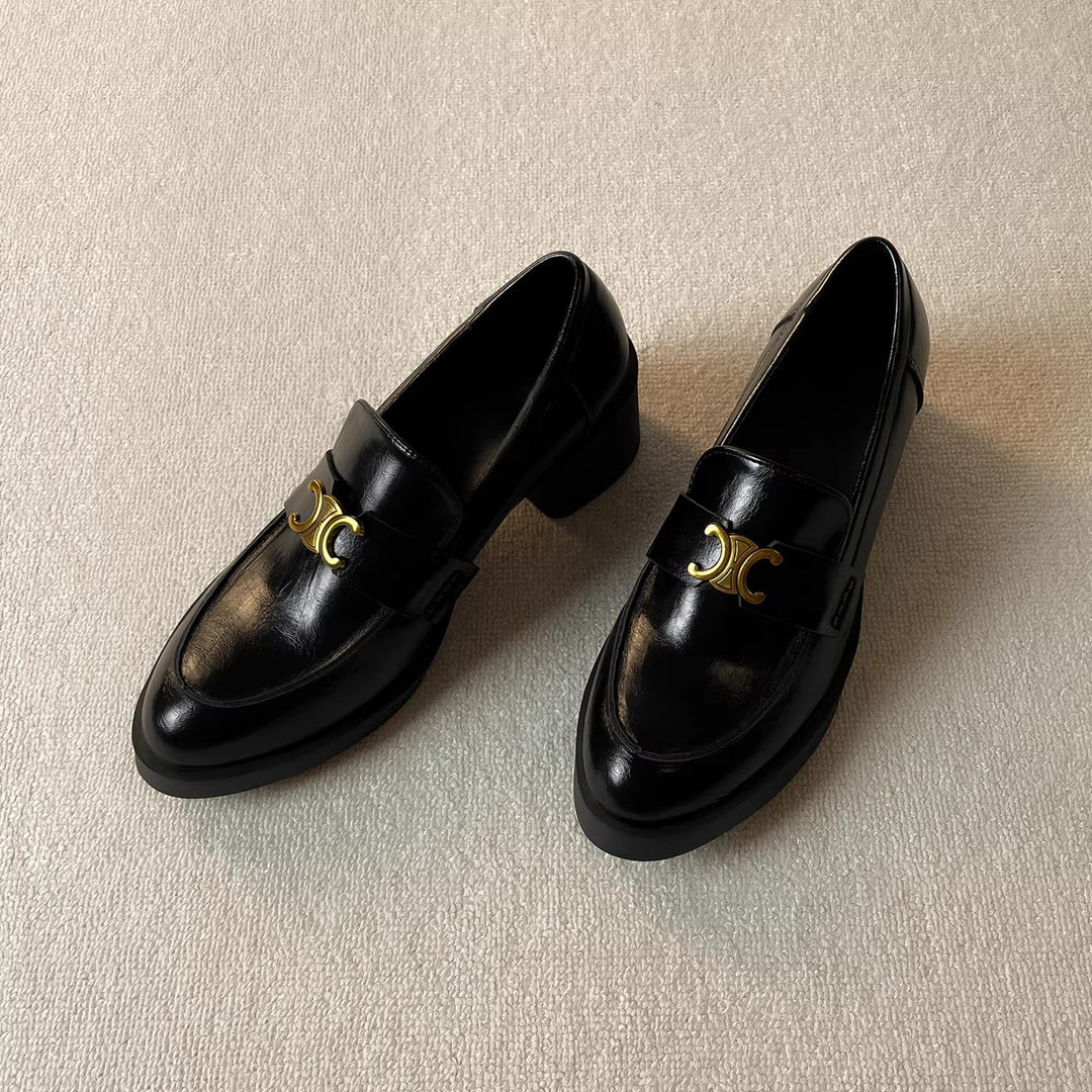 Damen Elegante Mokassins mit dekorativem Schnallenverschluss und hochwertigem Glanzleather EB