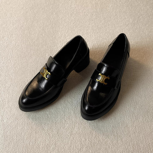 Damen Elegante Mokassins mit dekorativem Schnallenverschluss und hochwertigem Glanzleather EB