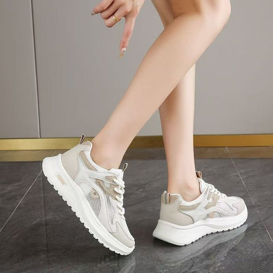 Damen Sportliche Sneakers mit atmungsaktiver Netzstruktur und rutschfester Sohle EB