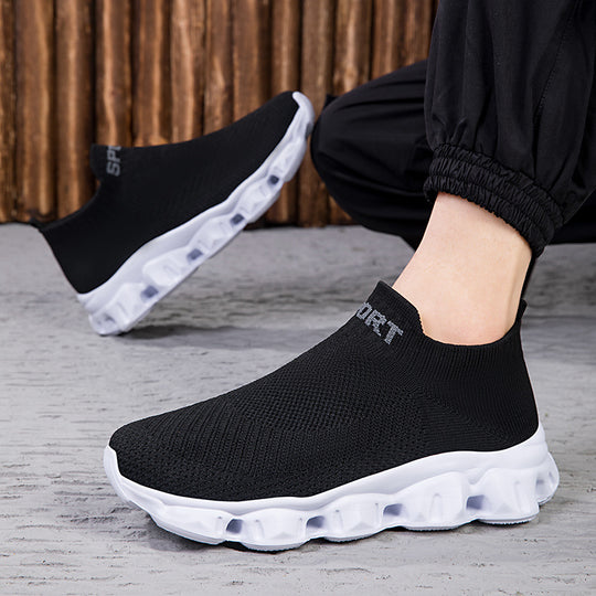 Damen Bequeme Strick-Sneaker mit elastischem Bund EB