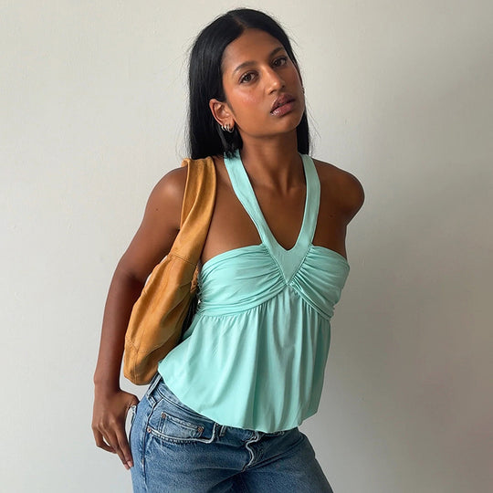 Damen Cut-Out Top mit fließendem Schnitt und V-Ausschnitt EB