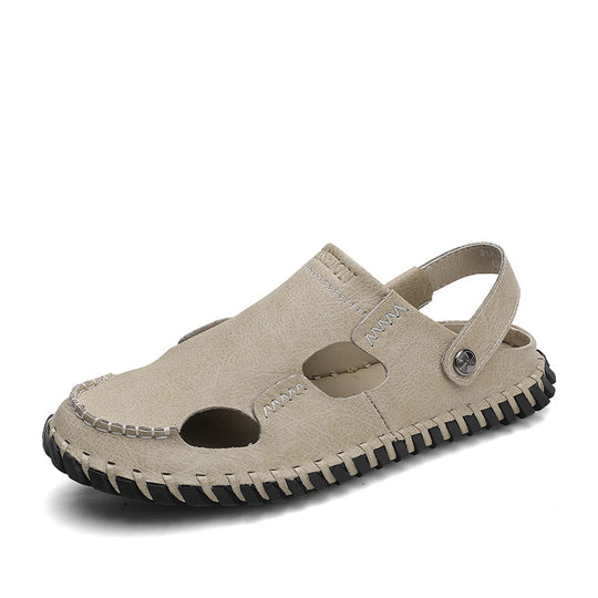 Damen Hochwertige Leder-Sandalen mit atmungsaktiven Einsätzen und rutschfester Sohle EB