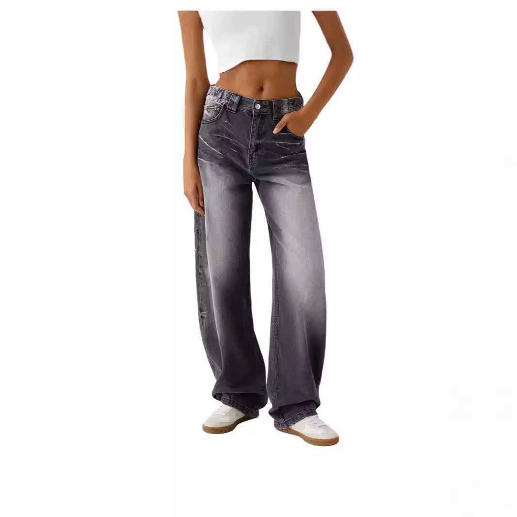 Damen High-Waist Mom-Jeans im lässigen Relaxed-Fit EB