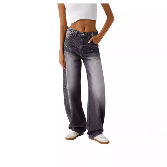 Damen High-Waist Mom-Jeans im lässigen Relaxed-Fit EB